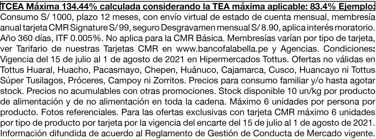 Catálogo Tottus 15.07.2021 - 01.08.2021